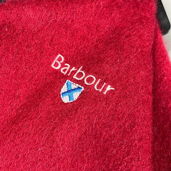 Barbour Red Lambswool Scarf New with tags & Hanger Great Luxury Gift Old Money - Picture 5 of 11